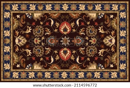 Persian carpet original design, tribal vector texture. Easy to edit and change a few colors by swatch window. 商業照片 © 
