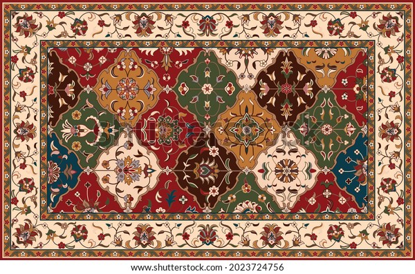 Persian carpet\
original design, tribal vector texture. Easy to edit and change 16\
colors by swatch\
window.