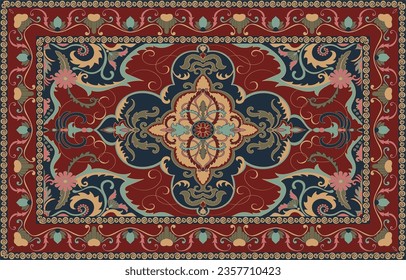 Persian carpet original design.Home decoration carpet pattern. rug