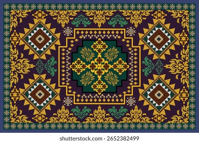 Tapete persa, Sofá, Mobiliário, tapete, ziguezague, decoração, travesseiro, Ikat, batik, boho, mexicano, padrão, ornamento, design, quadro, arte, decoração, vetor, ilustração, borda, vintage, estilo, sem emenda, e