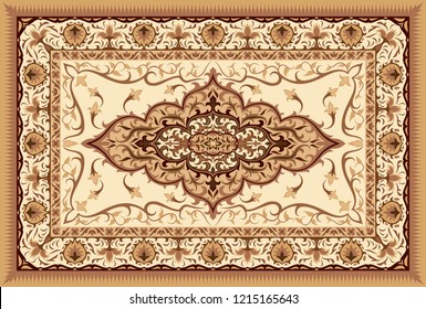 Persian carpet texture. Abstract tribal modern ornament background. Colored vector illustration.