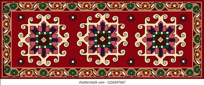 Persian carpet, tribal vector texture. Easy to edit and change a few colors by swatch window.