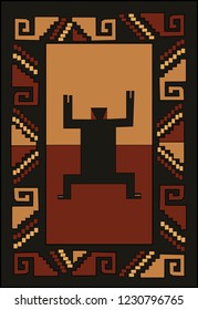 Persian carpet, tribal vector texture. Easy to edit and change a few colors by swatch window.