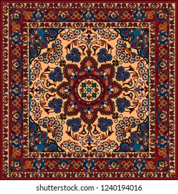 Persian carpet, tribal vector texture. Easy to edit and change a few colors by swatch window.