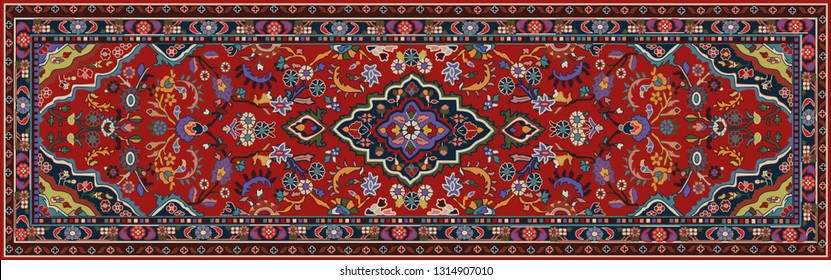 Persian carpet, tribal vector texture. Easy to edit and change a few colors by swatch window.