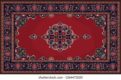 Persian carpet, tribal vector texture. Easy to edit and change a few colors by swatch window.