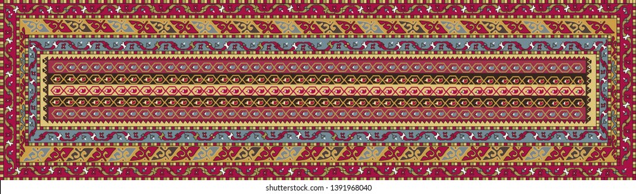 Persian carpet, tribal vector texture. Easy to edit and change a few colors by swatch window.