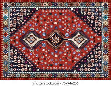 Tapete persa, textura vetorial tribal. Fácil de editar e alterar 16 cores por janela de amostra.