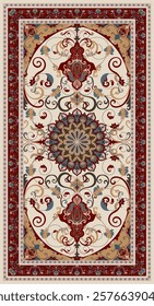 Persian Carpet Wallpaper rug for decorating rooms with intricate patterns