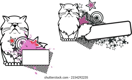 persian cat cartoon billboard pack in vector format