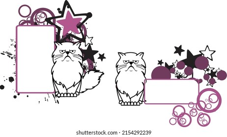 persian cat cartoon billboard pack in vector format