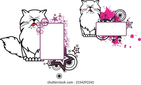 persian cat cartoon billboard pack in vector format