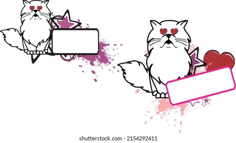 persian cat cartoon billboard pack in vector format