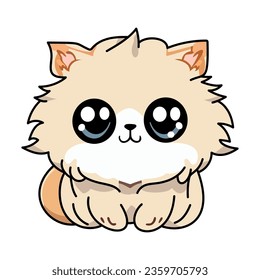 persian cat kawaii cute vector illustration