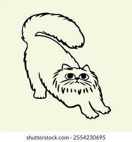 Persian cat line art bundle for creative projects, logos, clipart, and digital design use.