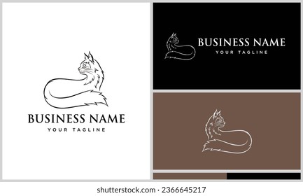 persian cat line logo template