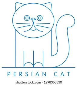 Persian cat vector illustration and typography design