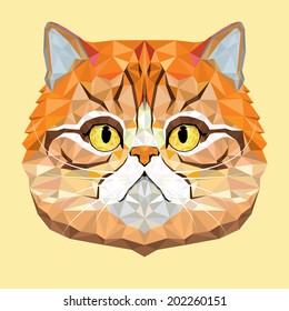 Persian Cat vector polygon geometric