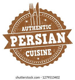Symbole ou timbre de la cuisine perse sur fond blanc, illustration vectorielle