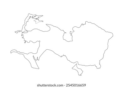 Persa mapa linha contorno vetor silhueta ilustração isolado no fundo branco. Achaemenid Império mapa território forma sombra. Ciro, o Grande.