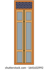 Persian frame art, Door vector