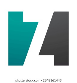 Persian Green and Black Rectangle Shaped Letter Z Icon on a White Background