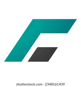 Persian Green and Black Rectangular Italic Letter C Icon on a White Background