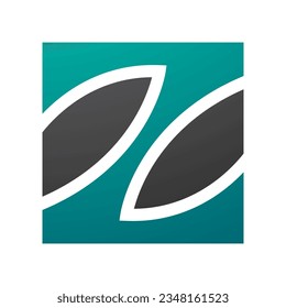 Persian Green and Black Square Shaped Letter Z Icon on a White Background