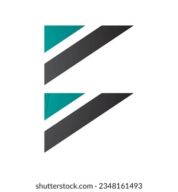 Persian Green and Black Triangular Flag Shaped Letter B Icon on a White Background