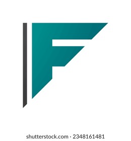 Letra persa verde y negra triangular F icono en un fondo blanco