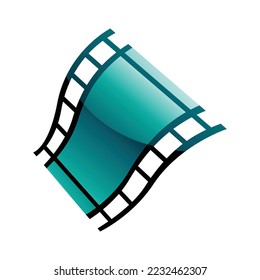 Persian Green Film Reel on a White Background