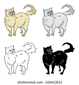 Persian icon in cartoon style isolated on white background. Cat breeds symbol stock vector illustration.