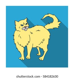 Persian icon in flat style isolated on white background. Cat breeds symbol stock vector illustration.