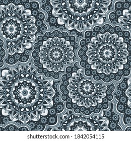 Persian medallion flower seamless ornament vector graphic design. Pattern template for wallpaper. Lovely mandalas persian medallion floral seamless rapport. Modern flower elements. Ethnic motifs.