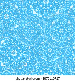 Persian medallion flower seamless ornament vector graphic design. Pattern template for cushion. Lovely mandalas persian medallion floral seamless rapport. Flower elements. Ethnic motifs.