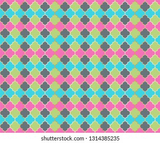 Persian Mosque Window Vector Seamless Pattern. Ramadan mubarak muslim background. Traditional ramadan mosque vector pattern with gold grid. Cool islamic window grid design of lantern shapes tiles.