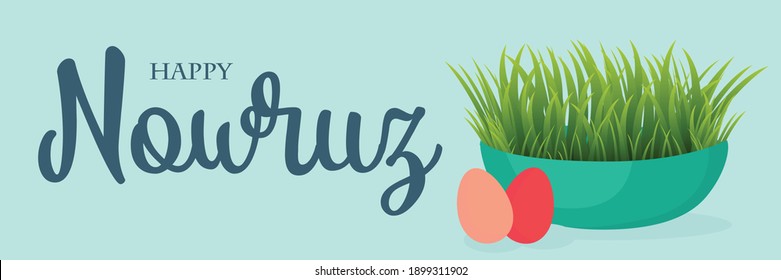 Persian New Year, New Year according to the solar calendar, vase with sprouted greenery, symbol of the new year