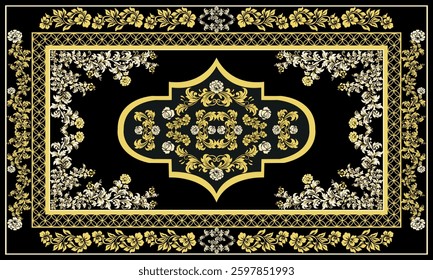 Persian Ornamental Carpet,Luxury Carpet Design,Classic European Rug Pattern,Royal Vintage Rug,Baroque or Rococo Rug Design,Persian carpet designed with luxurious floral,Ottoman Style Carpet.
