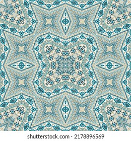 Persian repeating ornament graphic design. Boho geometric texture. Clothes print in ethnic style. Patchwork motifs in arabian style.