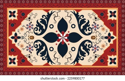 Persian rug original Design, tribal vector texture. Easy to edit and change a few colors with a swatch window.Ethnic abstract art. Seamless pattern. folk embroidery, carpet women.