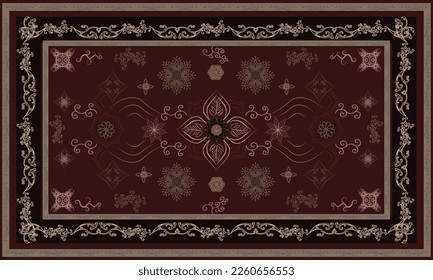 Persian rug original Design, tribal vector texture. Easy to edit and change a few colors with a swatch window.Ethnic abstract art. Seamless pattern. folk embroidery, carpet women.