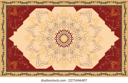 Persian rug original Design, tribal vector texture. Easy to edit and change a few colors with a swatch window.Ethnic abstract art. Seamless pattern. folk embroidery, carpet women.