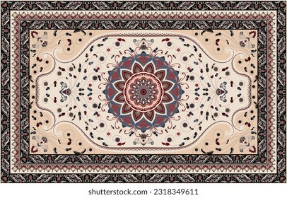 Persian rug traditional design, tribal vector texture. Easy to edit and change colors. carpet