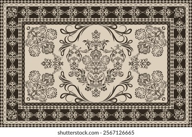 Persian rug traditional design, tribal vector texture. Easy to edit and change colors. carpet