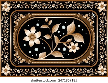 persian rugs design for handmade design. Floral fabric new parsian design for black and white background. Textile digital design motif pattern decor hand made artwork frame gift card wallpaper women.