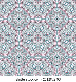 Vector de mosaico tradicional persa sin fisuras. Diseño de mosaico. Ornamento retro mediterráneo. Decoración de cerámica. Composición de flores y hojas.