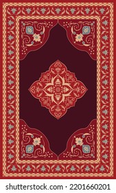 Alfombra de alfombra de patrón de damasco turco persa