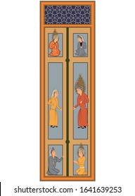persian window & frame vector art