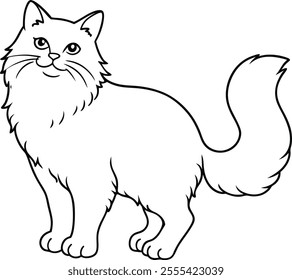 The "Persiation Cat" line art vector design is a visually captivating representation of a feline silhouette crafted using minimalistic yet expressive lines. This artwork blends creativity.