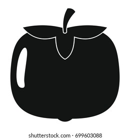 Persimmon in black simple silhouette style icons vector illustration for design and web isolated on white background. Persimmon vector object for labels and logo